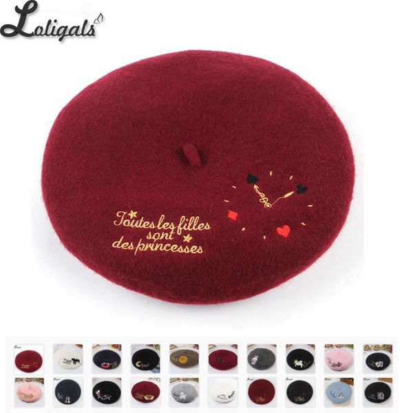 sweet women's lolita beret wool embroider beret hat warm winter berets 201009, Blue;gray
sweet women's lolita beret wool embroider beret hat warm winter berets 201009, Blue;gray