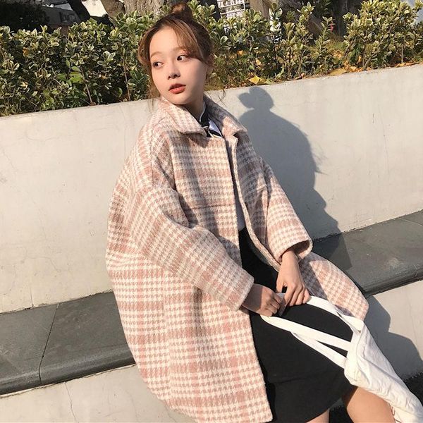 women's wool & blends 2021 winter coat female korean fashion casual warm plaid jacket long coats elegant ladies vintage outwear lw658, Black
women's wool & blends 2021 winter coat female korean fashion casual warm plaid jacket long coats elegant ladies vintage outwear lw658, Black