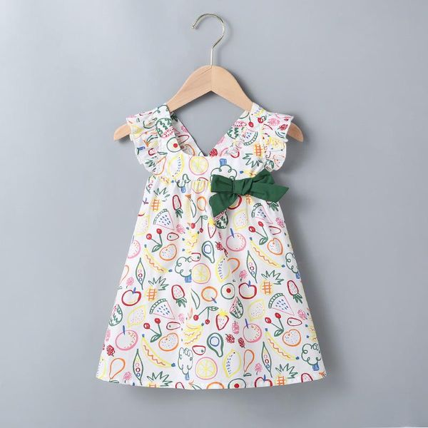 girl's dresses summer 2021 girls dress cute sleeveless print fruit green bow color contrast vestidos 0-24m, Red;yellow
girl's dresses summer 2021 girls dress cute sleeveless print fruit green bow color contrast vestidos 0-24m, Red;yellow