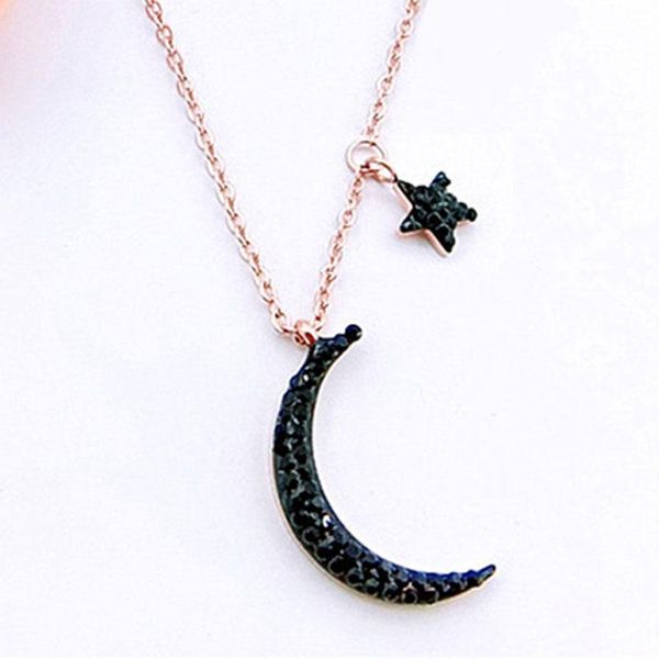 chains moon star necklaces for womens black zircon pendant stainless steel rose gold chain necklace jewelry on the neck couple, Silver
chains moon star necklaces for womens black zircon pendant stainless steel rose gold chain necklace jewelry on the neck couple, Silver