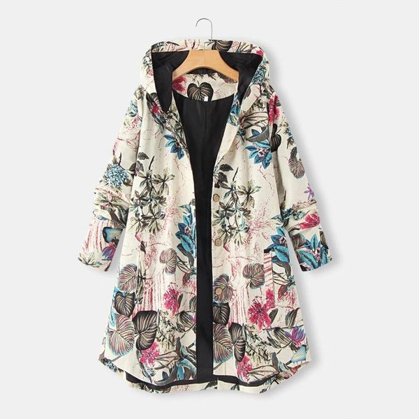 women's wool & blends vintage women floral printing warm coats winter fashion female splicing button hoodies outwear retro cardigan clo, Black
women's wool & blends vintage women floral printing warm coats winter fashion female splicing button hoodies outwear retro cardigan clo, Black