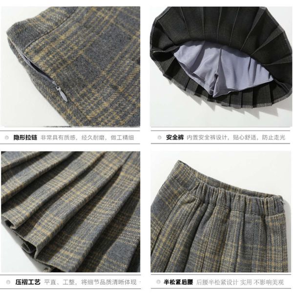 and drs girls pleated korean autumn winter new middle school children's short thickened tweed skirt hexa, Blue
and drs girls pleated korean autumn winter new middle school children's short thickened tweed skirt hexa, Blue
