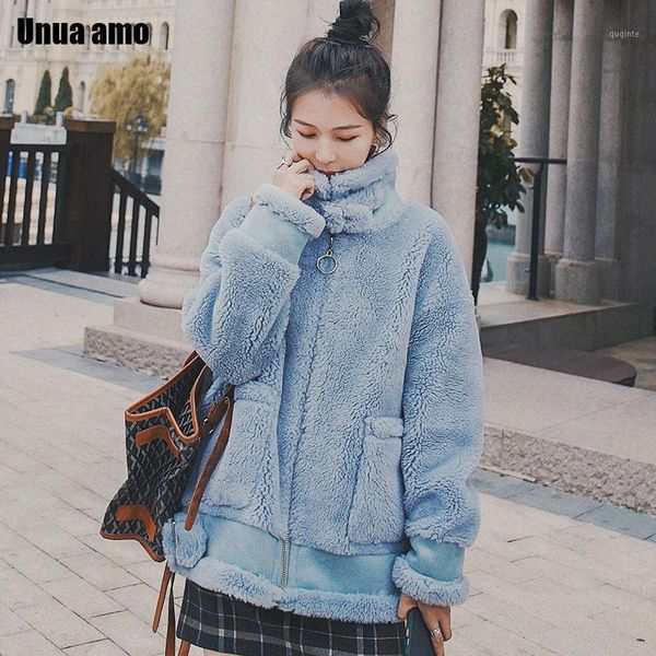 unua amo winter lambswool coat women thick warm flecce outerwear 2020 korean style fashion faux fur teddy jacket female le00279a1, Black
unua amo winter lambswool coat women thick warm flecce outerwear 2020 korean style fashion faux fur teddy jacket female le00279a1, Black