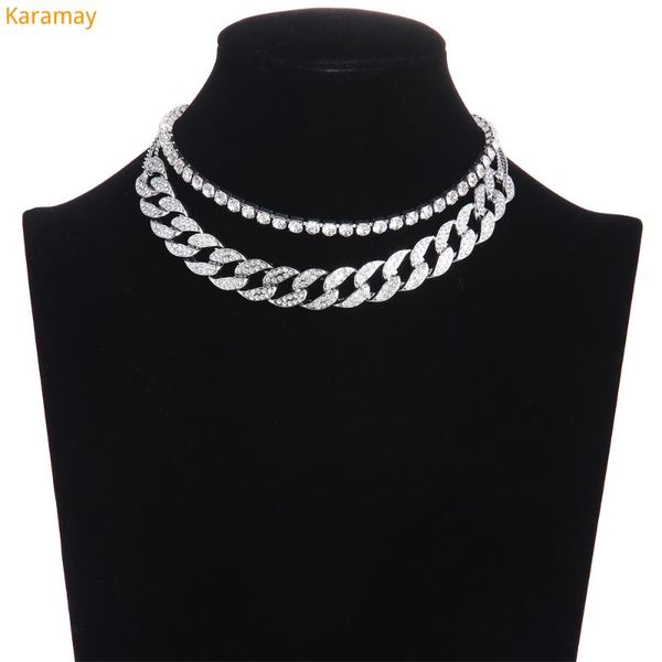 chokers cuban link chain iced out rhinestone choker women layered necklace set 2021 sparkly jewelry luxury chocker jewellery accessories, Golden;silver
chokers cuban link chain iced out rhinestone choker women layered necklace set 2021 sparkly jewelry luxury chocker jewellery accessories, Golden;silver