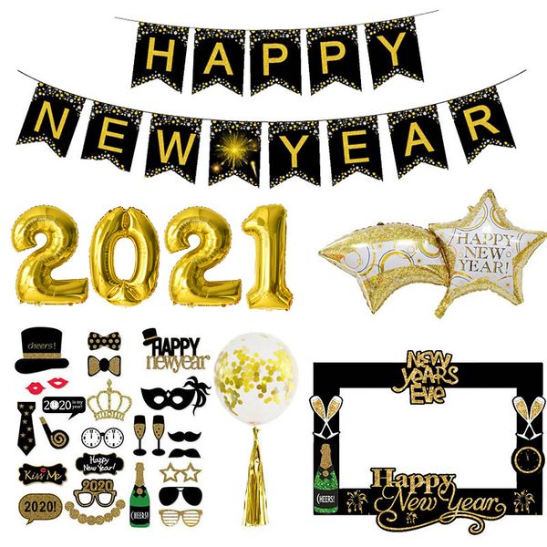 2021 happy foil p booth frame props balloons gold black banner garland navidad new year eve party supplies
2021 happy foil p booth frame props balloons gold black banner garland navidad new year eve party supplies