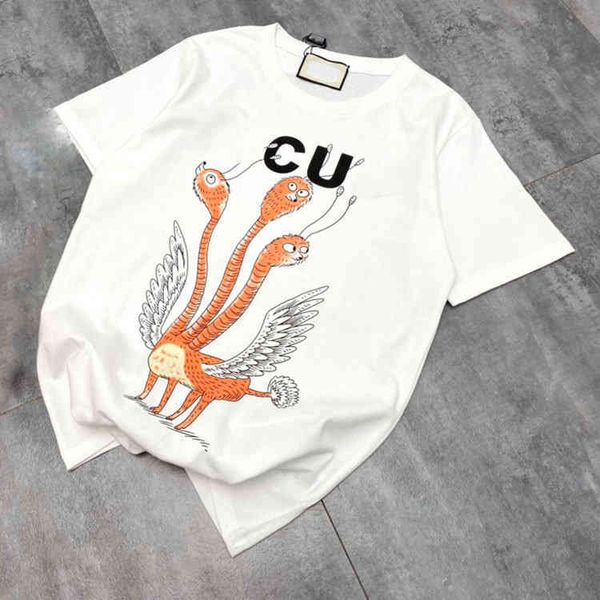 spring and summer new three headed print round neck shoulder casual aging couple fashion short sleeve t-shirt, White
spring and summer new three headed print round neck shoulder casual aging couple fashion short sleeve t-shirt, White