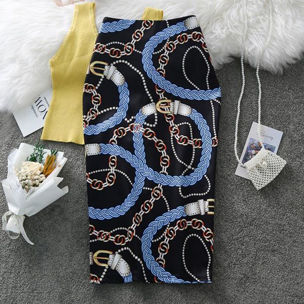 women's pencil skirt summer graffiti 2020 new fashion chain print high waist stretch ladies slim skirts large size female falda, Black
women's pencil skirt summer graffiti 2020 new fashion chain print high waist stretch ladies slim skirts large size female falda, Black