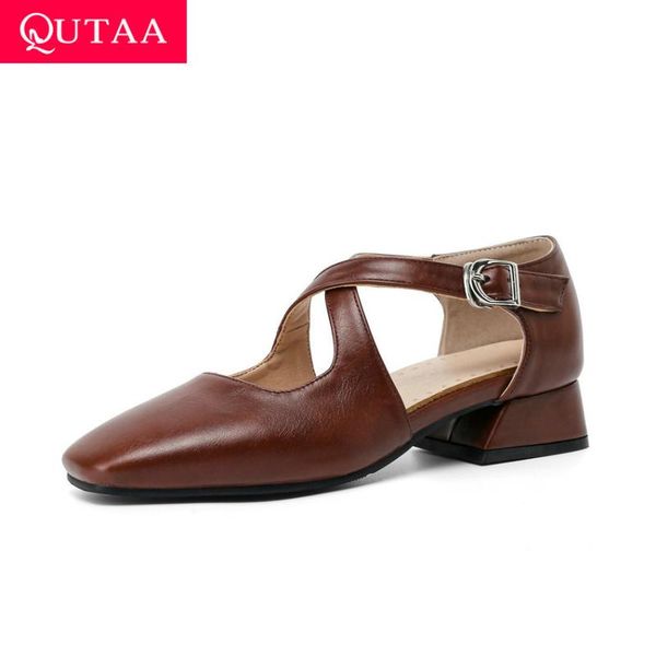sandals qutaa 2021 pu leather cut outs cross strap square heel female buckle summer toe women shoes big size 34-43, Black
sandals qutaa 2021 pu leather cut outs cross strap square heel female buckle summer toe women shoes big size 34-43, Black