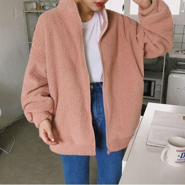 women autumn winter jackets and coats zipper pink mardarin collar sweet plus size veste femme chaqueta long sleeve 201029, Black;brown
women autumn winter jackets and coats zipper pink mardarin collar sweet plus size veste femme chaqueta long sleeve 201029, Black;brown