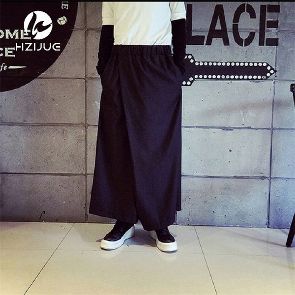hzijue men wide leg trousers linen male fashion casual harem pant japan style comfortable skirt pant lj201221, Black 
hzijue men wide leg trousers linen male fashion casual harem pant japan style comfortable skirt pant lj201221, Black