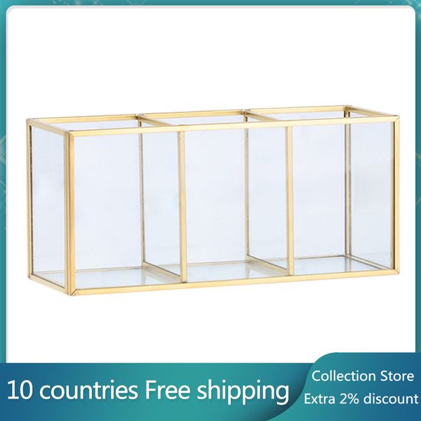 transparent makeup brush barrel pen holder cosmetic box glass copper strip mask storage case make up organizer q1218
transparent makeup brush barrel pen holder cosmetic box glass copper strip mask storage case make up organizer q1218