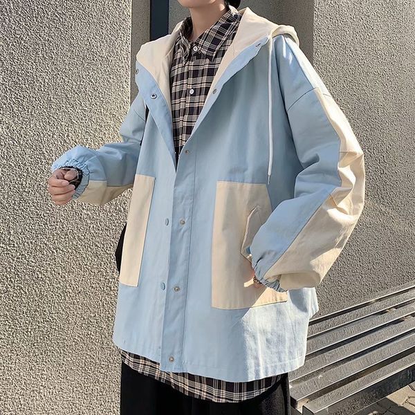 2021 new spring and winter coat men's hooded contrast sweater trend loose stitching tooling casual jacket, Black;brown
2021 new spring and winter coat men's hooded contrast sweater trend loose stitching tooling casual jacket, Black;brown