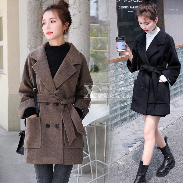 women's short woolen coat with suit collar for fall/winter double-breasted slim female simple classic jacket windbreaker y13941, Black
women's short woolen coat with suit collar for fall/winter double-breasted slim female simple classic jacket windbreaker y13941, Black