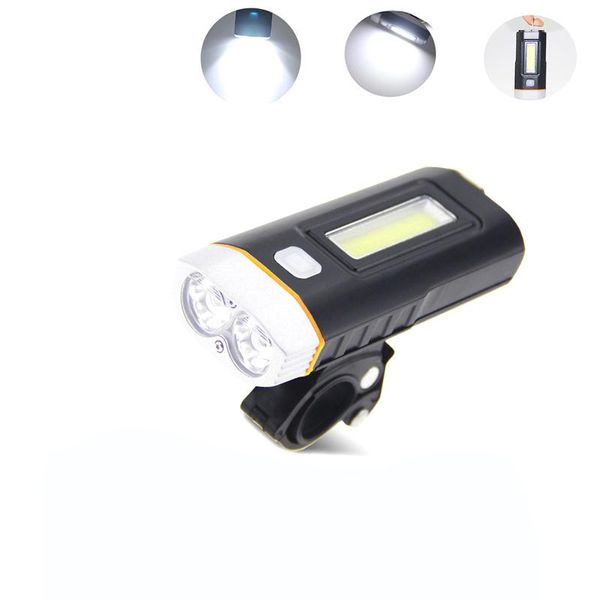 2 In 1 Cycling Usb Bike Light Front Handlebar Light Lamp Bicycle Headlight Power Bank Magnet With Cob Flash