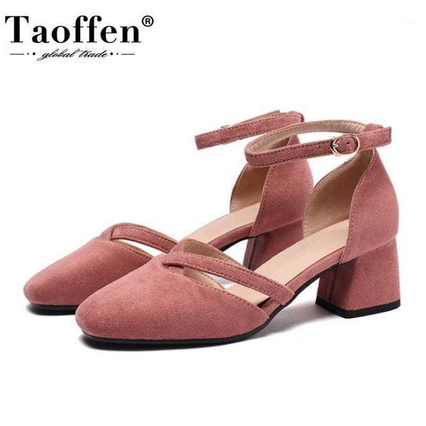 dress shoes taoffen summer flock women mid thick heels sandals square toe buckle casual lady footwear cover size 30-431, Black
dress shoes taoffen summer flock women mid thick heels sandals square toe buckle casual lady footwear cover size 30-431, Black