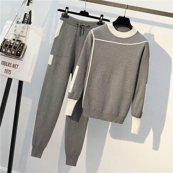 autumn runway 2 pieces set knitted long sleeve pullovers sweater casual patchwork knit jumper and pants suits1, Gray
autumn runway 2 pieces set knitted long sleeve pullovers sweater casual patchwork knit jumper and pants suits1, Gray