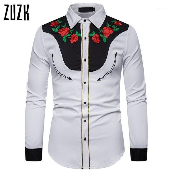 zuzk men's camisa masculina fashion style embroidered shirts black navy white roses embroidered long-sleeved shirt us size1, White;black
zuzk men's camisa masculina fashion style embroidered shirts black navy white roses embroidered long-sleeved shirt us size1, White;black