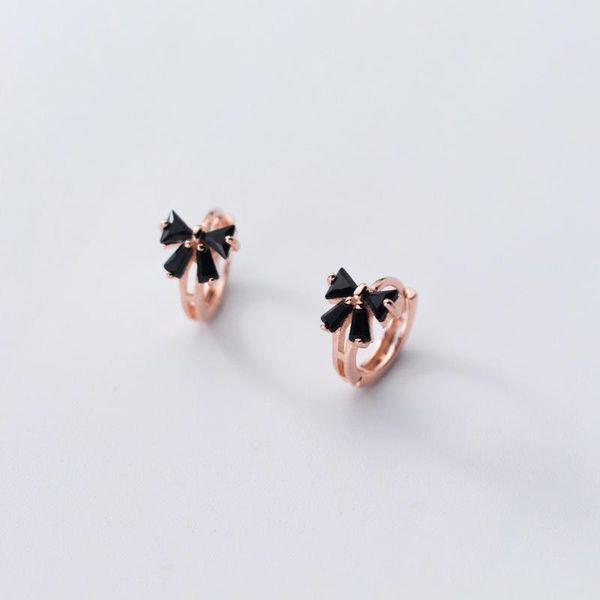 hoop & huggie s925 sterling silvercolor korean fashion rose gold black zirconia crystal bow-shaped earrings for women lady girls jewelry, Golden;silver
hoop & huggie s925 sterling silvercolor korean fashion rose gold black zirconia crystal bow-shaped earrings for women lady girls jewelry, Golden;silver