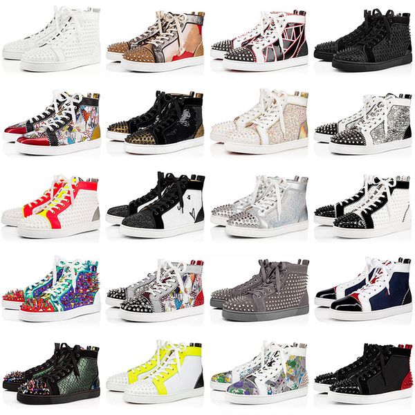 2021 new luxurys red bottom shoes junior studded spikes fashion suede leather mens sneaker womens flat red bottoms casual shoes size 35-47, Black
2021 new luxurys red bottom shoes junior studded spikes fashion suede leather mens sneaker womens flat red bottoms casual shoes size 35-47, Black