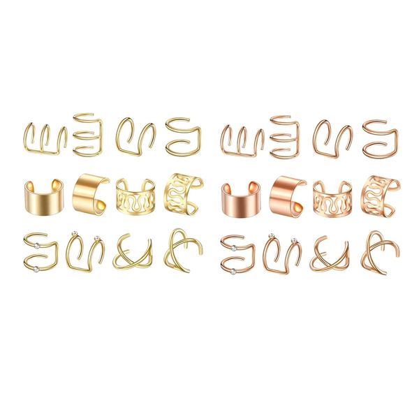 24x stainless steel ear cuff helix ear clip on wrap earrings unisex, Golden
24x stainless steel ear cuff helix ear clip on wrap earrings unisex, Golden