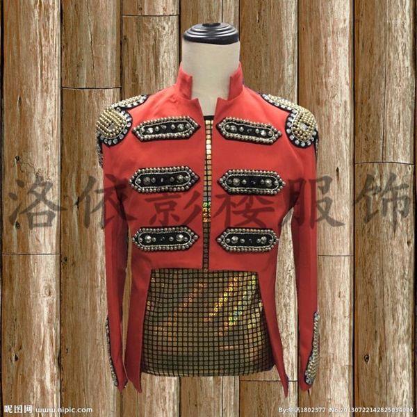 s-5xl 2017 new arrive men's clothing fashion slim bigbang dj rivet jacket coat plus size stage singer costumes1, Black;brown 
s-5xl 2017 new arrive men's clothing fashion slim bigbang dj rivet jacket coat plus size stage singer costumes1, Black;brown