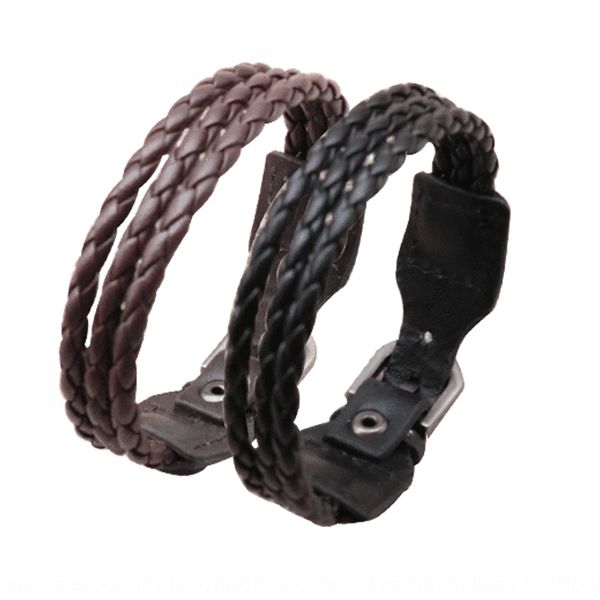 new bracelet pu fashion korean hand jewelry leather rope black hand woven men's leather bracelet ticzc, Golden;silver
new bracelet pu fashion korean hand jewelry leather rope black hand woven men's leather bracelet ticzc, Golden;silver