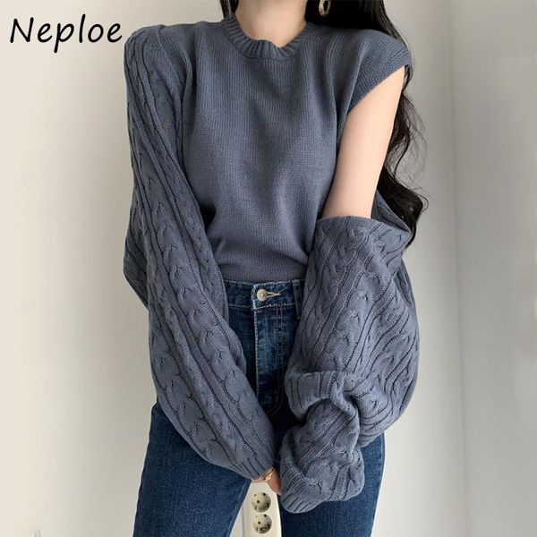 neploe 2020 new suit v-neck twist patchwork cardigan sweaters + chic fashion knitted vest autumn winter simple 2 piece set, Gray
neploe 2020 new suit v-neck twist patchwork cardigan sweaters + chic fashion knitted vest autumn winter simple 2 piece set, Gray