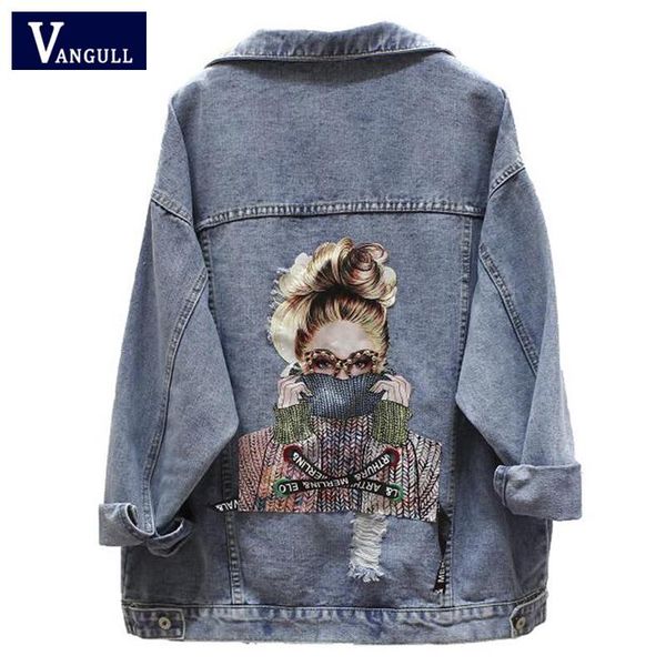 vangull harajuku printed frayed beading denim jacket 2020 bf autumn new solid loose jean jacket long sleeve women coat outwear, Black;brown
vangull harajuku printed frayed beading denim jacket 2020 bf autumn new solid loose jean jacket long sleeve women coat outwear, Black;brown