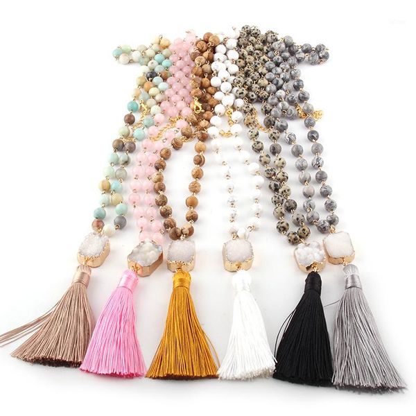 fashion bohemian jewelry stone rosary chain square /oval druzy link long tassel necklaces women ethnic necklace1, Silver
fashion bohemian jewelry stone rosary chain square /oval druzy link long tassel necklaces women ethnic necklace1, Silver
