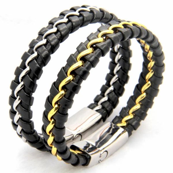 link, chain qualiy stainless steel sale fitness sporty genuine leather wristband men's women's bracelet bangle unisex's jewel, Black
link, chain qualiy stainless steel sale fitness sporty genuine leather wristband men's women's bracelet bangle unisex's jewel, Black