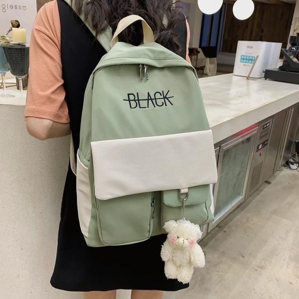 backpack letter bag fashion embroidery waterproof female girls women for school 2020 many pockets panelled color
backpack letter bag fashion embroidery waterproof female girls women for school 2020 many pockets panelled color