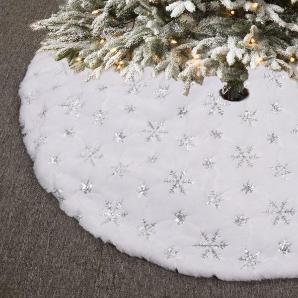 122cm faux fur silver sequins christmas tree skirts embroidery snowflower plush floor mat party festive xmas decoration new year1
122cm faux fur silver sequins christmas tree skirts embroidery snowflower plush floor mat party festive xmas decoration new year1