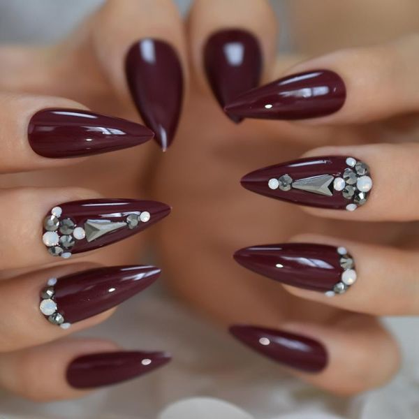maroon red false nails strass long stiletto acrylic artificial nail art tips rhinestone decorative manicure tips 24, Red;gold
maroon red false nails strass long stiletto acrylic artificial nail art tips rhinestone decorative manicure tips 24, Red;gold