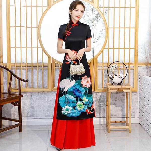 s-5xl women cheongsam traditional chinese print long qipao elegant summer slim party dress button vestidos plus size1, Red
s-5xl women cheongsam traditional chinese print long qipao elegant summer slim party dress button vestidos plus size1, Red