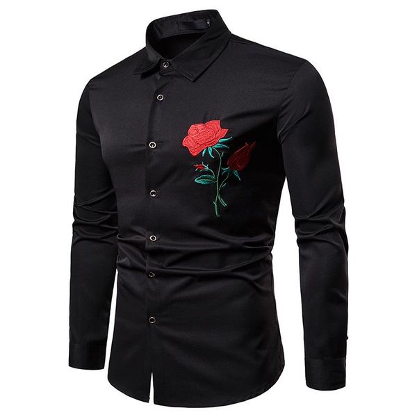 2020 size casual shirt red shirt slim sleeve fit male rose eu embroidered floral long dress luxury flower men's osllx, Black
2020 size casual shirt red shirt slim sleeve fit male rose eu embroidered floral long dress luxury flower men's osllx, Black