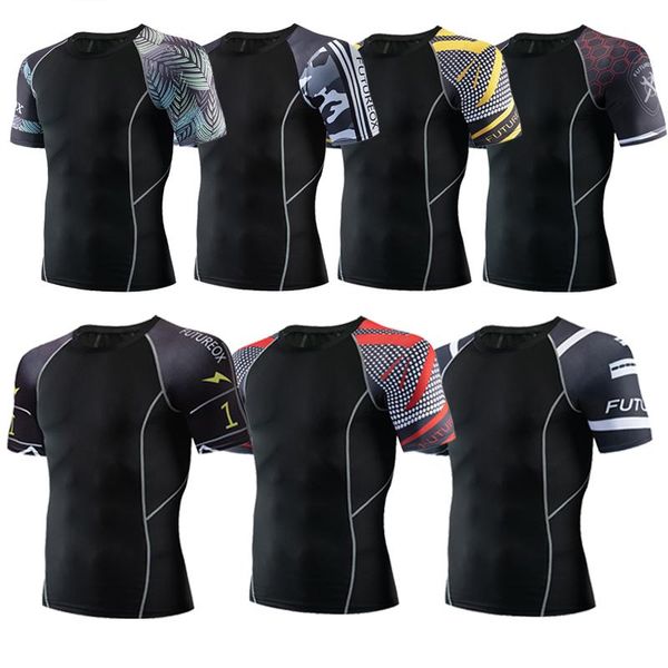 running jerseys men's compression shirts quick dry soccer tight fitness shirt gym sport breathable short sleeve, Black;blue
running jerseys men's compression shirts quick dry soccer tight fitness shirt gym sport breathable short sleeve, Black;blue