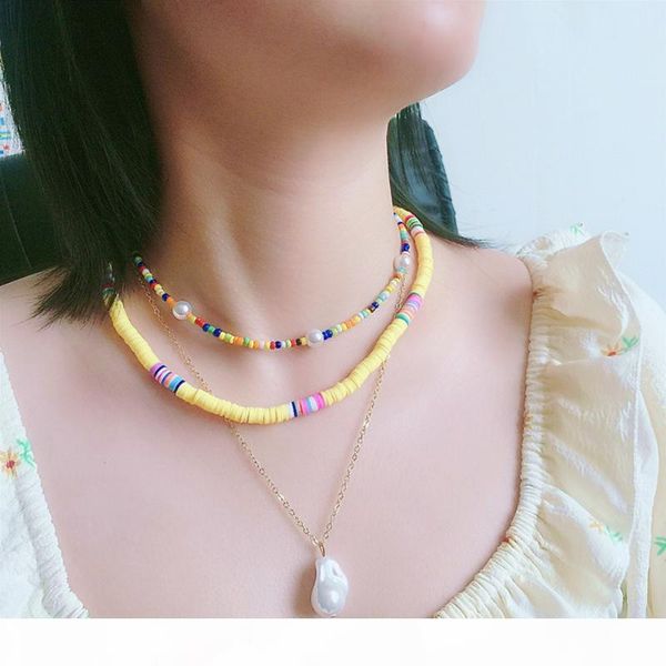 3 pieces boho chokers necklaces for women polymer clay seed beads strand choker pearl pendant necklace set fashion jewelry gift, Golden;silver
3 pieces boho chokers necklaces for women polymer clay seed beads strand choker pearl pendant necklace set fashion jewelry gift, Golden;silver