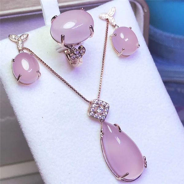 jadery natural pink chalcedony jade gemstone sets rose gold 925 sterling silver women set party fine jewelry 328, Golden;white
jadery natural pink chalcedony jade gemstone sets rose gold 925 sterling silver women set party fine jewelry 328, Golden;white