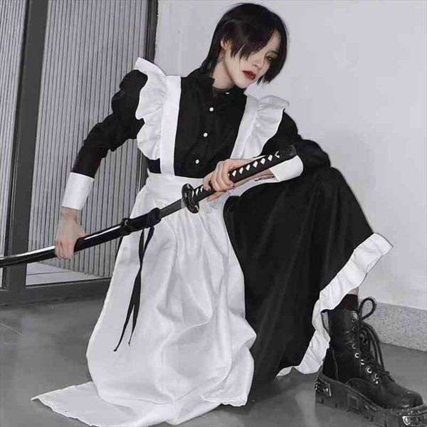 cosplay costume black and white maid clothes british style pearl line long coffee shop maid cos uniform, Black;gray
cosplay costume black and white maid clothes british style pearl line long coffee shop maid cos uniform, Black;gray