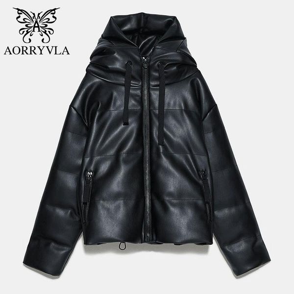 women's leather & faux aorryvla 2021 winter jacket black hooded pu coats short length zipper famale casual cotton parkas
women's leather & faux aorryvla 2021 winter jacket black hooded pu coats short length zipper famale casual cotton parkas