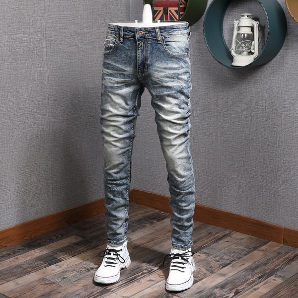 2021 new italian style fashion men jeans retro blue elastic slim fit ripped cotton denim pants streetwear vintage designer long trousers ccc
2021 new italian style fashion men jeans retro blue elastic slim fit ripped cotton denim pants streetwear vintage designer long trousers ccc