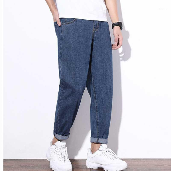casual jeans men blue pencil harem jeans loose size streetwear men's straight wide leg ankle-length1
casual jeans men blue pencil harem jeans loose size streetwear men's straight wide leg ankle-length1