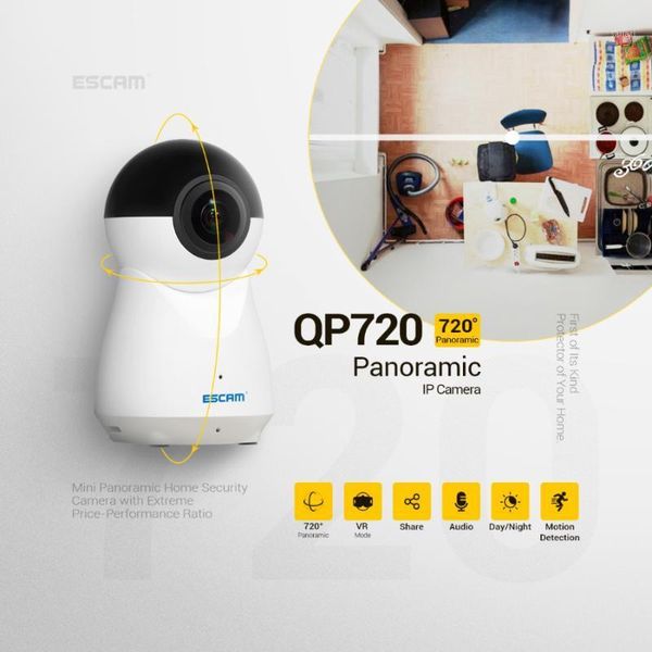 escam qp720 1080p ip camera wifi wireless 720 panorama mini cam infrared night vision two way audio home security network camera1
escam qp720 1080p ip camera wifi wireless 720 panorama mini cam infrared night vision two way audio home security network camera1
