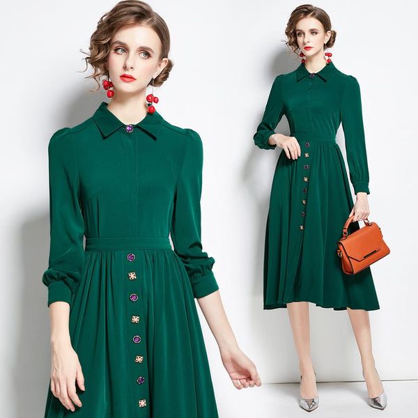 autumn vintage elegant green women long sleeve turn-down collar shirt +skirts two piece set fashion party femme suit, Gray
autumn vintage elegant green women long sleeve turn-down collar shirt +skirts two piece set fashion party femme suit, Gray