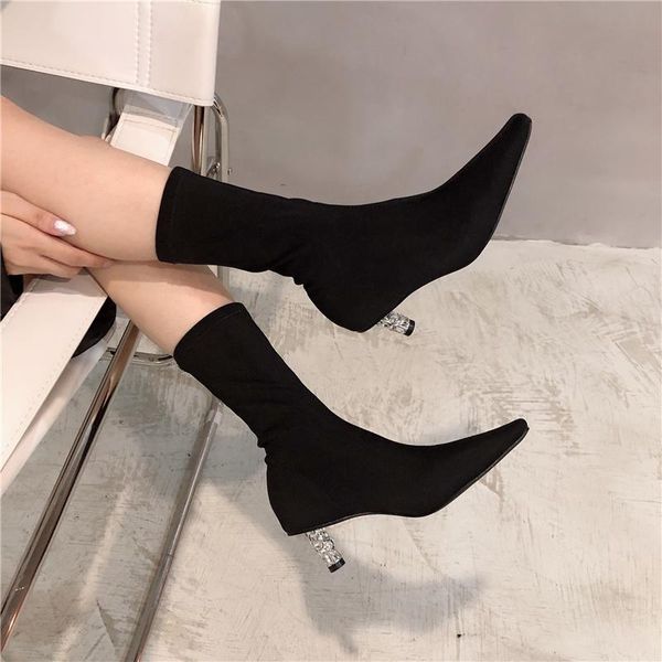 boots aiykazysdl cozy concise stretch fabric ankle for women fashion transparent crystal heels pointed toe sliders shoes, Black
boots aiykazysdl cozy concise stretch fabric ankle for women fashion transparent crystal heels pointed toe sliders shoes, Black