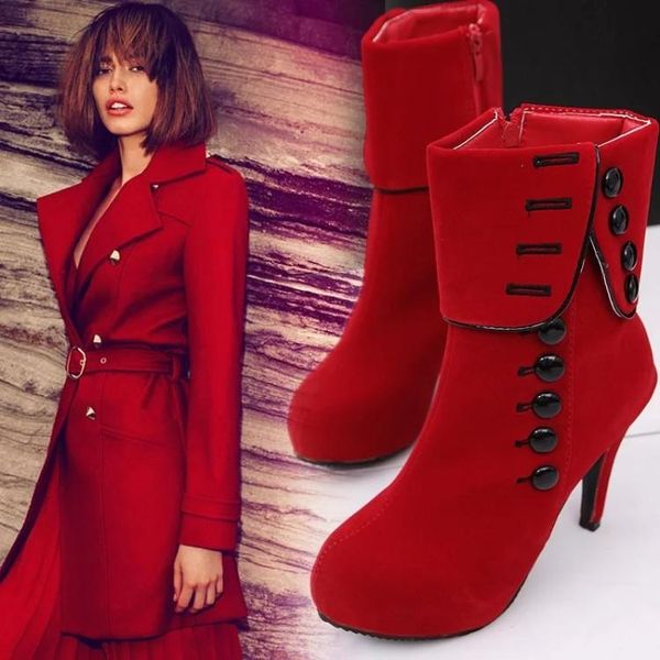 boots women's shoes 2021 pu casual winter round head waterproof platform high heel side zipper ankle femme bottes, Black
boots women's shoes 2021 pu casual winter round head waterproof platform high heel side zipper ankle femme bottes, Black