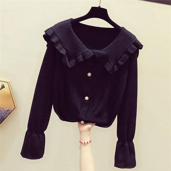 new 2021 women's blouse autumn chic sweet neck pearl single-breasted cardigan long sleeve y509 7p41 bghf, White;black
new 2021 women's blouse autumn chic sweet neck pearl single-breasted cardigan long sleeve y509 7p41 bghf, White;black
