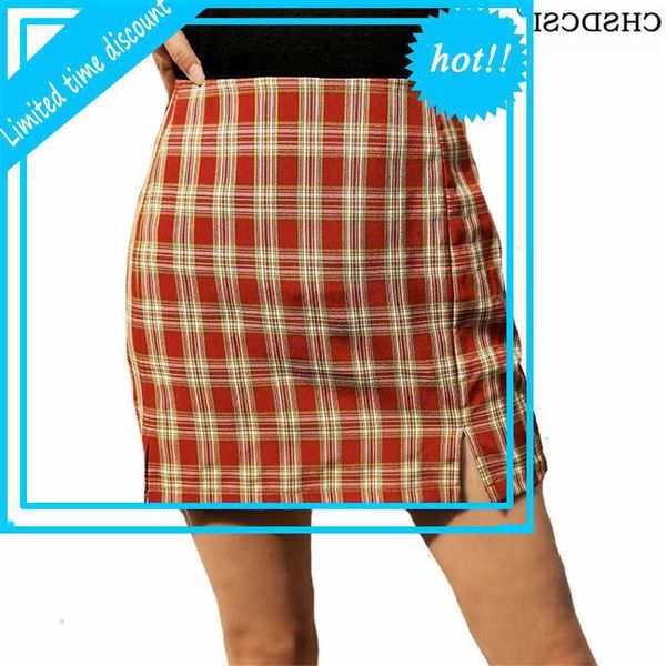 split red plaid mini rok women 2021 summer fashion office lady high tail random short club smoking mujer, Black
split red plaid mini rok women 2021 summer fashion office lady high tail random short club smoking mujer, Black