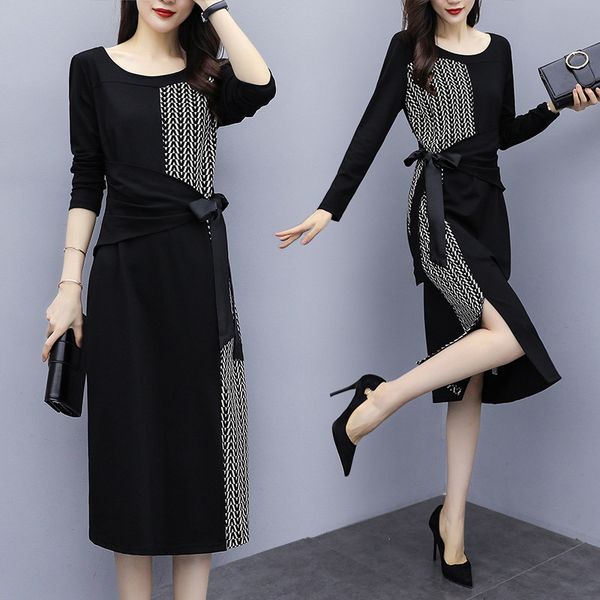 2021 new plus size 5xl women dresses new spring autumn color block sleeve mid long elegant ladies office dress vestidos ah509 l45d, Black;gray
2021 new plus size 5xl women dresses new spring autumn color block sleeve mid long elegant ladies office dress vestidos ah509 l45d, Black;gray