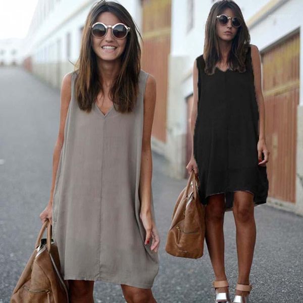 casual dresses summer women irregular solid color v-neck sleeveless clothing for female clothes vestidos1, Black;gray
casual dresses summer women irregular solid color v-neck sleeveless clothing for female clothes vestidos1, Black;gray
